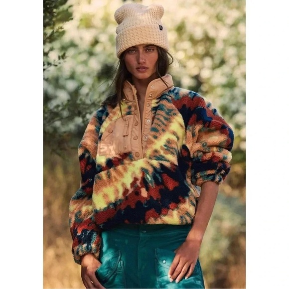 Free People Jackets & Blazers - New Free People Movement Hit The Slopes Printed Fleece Jacket Pullover XS